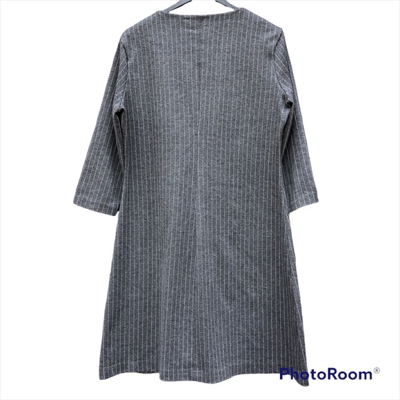 RACHEL Rachel Roy Women's Office Dress, Grey Pinstripe 3/4 Sleeve, Size US 6 - Picture 2 of 10